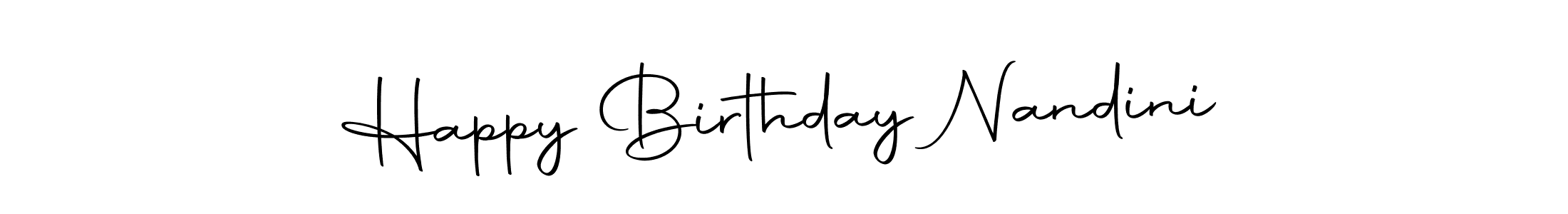 You should practise on your own different ways (Autography-DOLnW) to write your name (Happy Birthday Nandini) in signature. don't let someone else do it for you. Happy Birthday Nandini signature style 10 images and pictures png