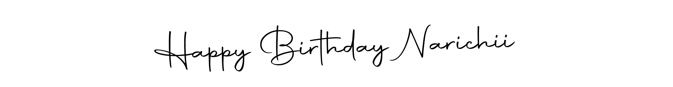 How to make Happy Birthday Narichii signature? Autography-DOLnW is a professional autograph style. Create handwritten signature for Happy Birthday Narichii name. Happy Birthday Narichii signature style 10 images and pictures png