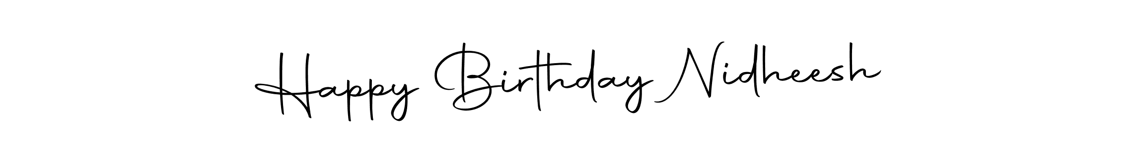 Use a signature maker to create a handwritten signature online. With this signature software, you can design (Autography-DOLnW) your own signature for name Happy Birthday Nidheesh. Happy Birthday Nidheesh signature style 10 images and pictures png