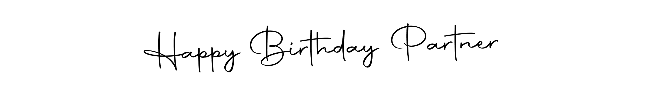 Use a signature maker to create a handwritten signature online. With this signature software, you can design (Autography-DOLnW) your own signature for name Happy Birthday Partner. Happy Birthday Partner signature style 10 images and pictures png