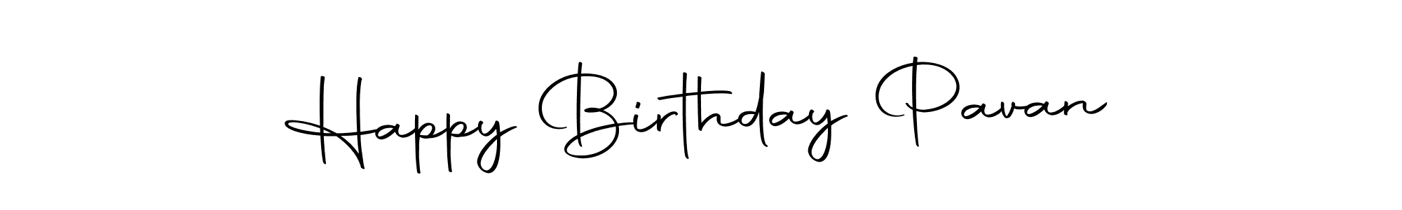 How to make Happy Birthday Pavan name signature. Use Autography-DOLnW style for creating short signs online. This is the latest handwritten sign. Happy Birthday Pavan signature style 10 images and pictures png