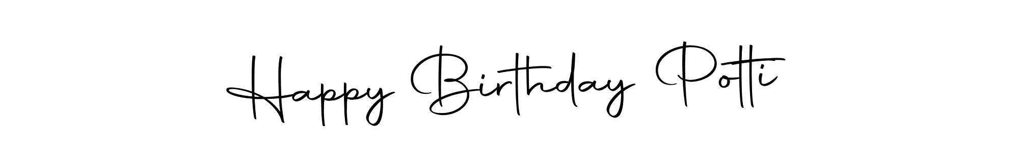 Happy Birthday Potti stylish signature style. Best Handwritten Sign (Autography-DOLnW) for my name. Handwritten Signature Collection Ideas for my name Happy Birthday Potti. Happy Birthday Potti signature style 10 images and pictures png