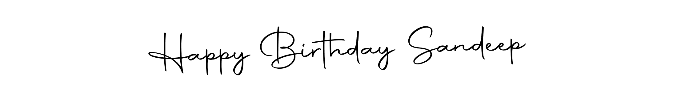 Create a beautiful signature design for name Happy Birthday Sandeep. With this signature (Autography-DOLnW) fonts, you can make a handwritten signature for free. Happy Birthday Sandeep signature style 10 images and pictures png