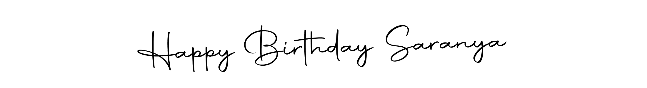 Autography-DOLnW is a professional signature style that is perfect for those who want to add a touch of class to their signature. It is also a great choice for those who want to make their signature more unique. Get Happy Birthday Saranya name to fancy signature for free. Happy Birthday Saranya signature style 10 images and pictures png