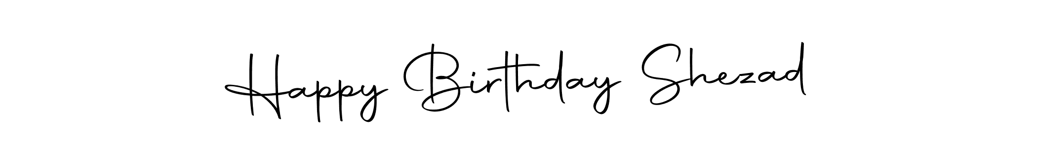 The best way (Autography-DOLnW) to make a short signature is to pick only two or three words in your name. The name Happy Birthday Shezad include a total of six letters. For converting this name. Happy Birthday Shezad signature style 10 images and pictures png