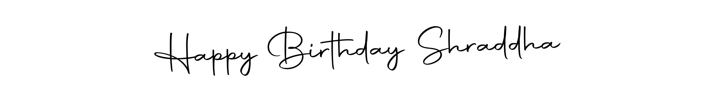 How to make Happy Birthday Shraddha name signature. Use Autography-DOLnW style for creating short signs online. This is the latest handwritten sign. Happy Birthday Shraddha signature style 10 images and pictures png