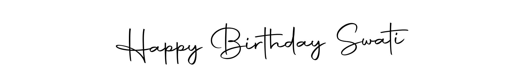 Design your own signature with our free online signature maker. With this signature software, you can create a handwritten (Autography-DOLnW) signature for name Happy Birthday Swati. Happy Birthday Swati signature style 10 images and pictures png