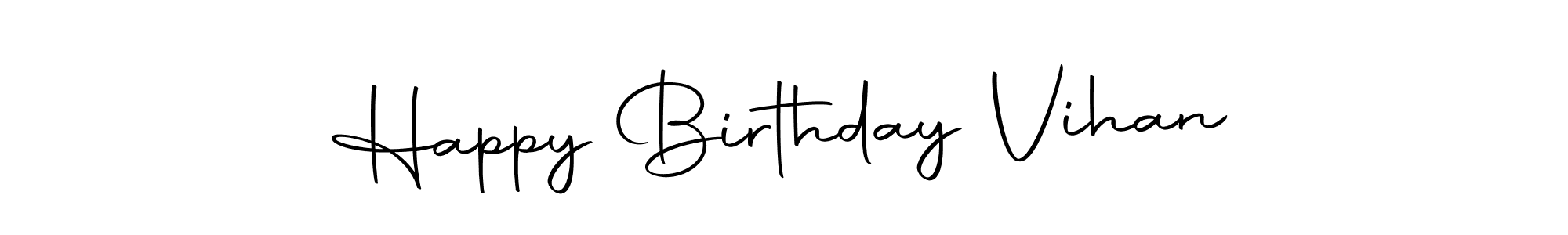Autography-DOLnW is a professional signature style that is perfect for those who want to add a touch of class to their signature. It is also a great choice for those who want to make their signature more unique. Get Happy Birthday Vihan name to fancy signature for free. Happy Birthday Vihan signature style 10 images and pictures png