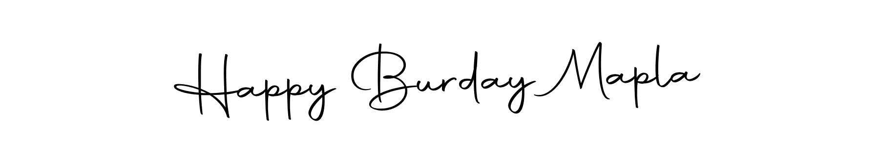 Autography-DOLnW is a professional signature style that is perfect for those who want to add a touch of class to their signature. It is also a great choice for those who want to make their signature more unique. Get Happy Burday Mapla name to fancy signature for free. Happy Burday Mapla signature style 10 images and pictures png