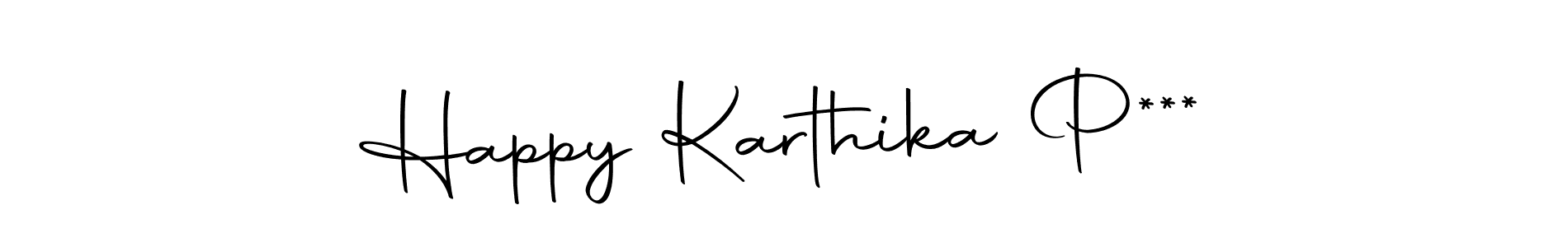 The best way (Autography-DOLnW) to make a short signature is to pick only two or three words in your name. The name Happy Karthika P*** include a total of six letters. For converting this name. Happy Karthika P*** signature style 10 images and pictures png