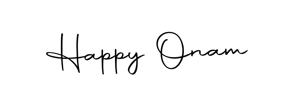 Use a signature maker to create a handwritten signature online. With this signature software, you can design (Autography-DOLnW) your own signature for name Happy Onam. Happy Onam signature style 10 images and pictures png