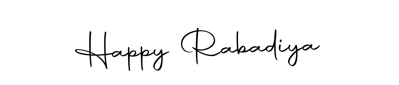 How to make Happy Rabadiya name signature. Use Autography-DOLnW style for creating short signs online. This is the latest handwritten sign. Happy Rabadiya signature style 10 images and pictures png