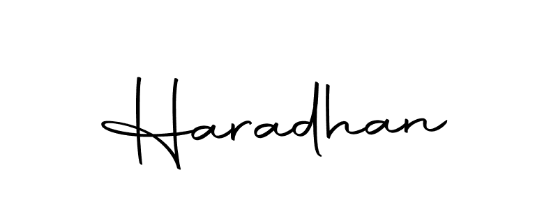 Design your own signature with our free online signature maker. With this signature software, you can create a handwritten (Autography-DOLnW) signature for name Haradhan. Haradhan signature style 10 images and pictures png