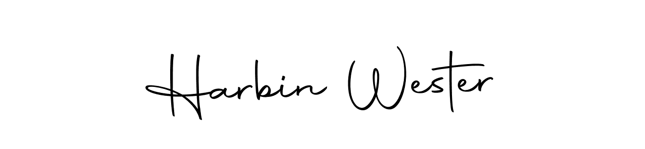 You should practise on your own different ways (Autography-DOLnW) to write your name (Harbin Wester) in signature. don't let someone else do it for you. Harbin Wester signature style 10 images and pictures png