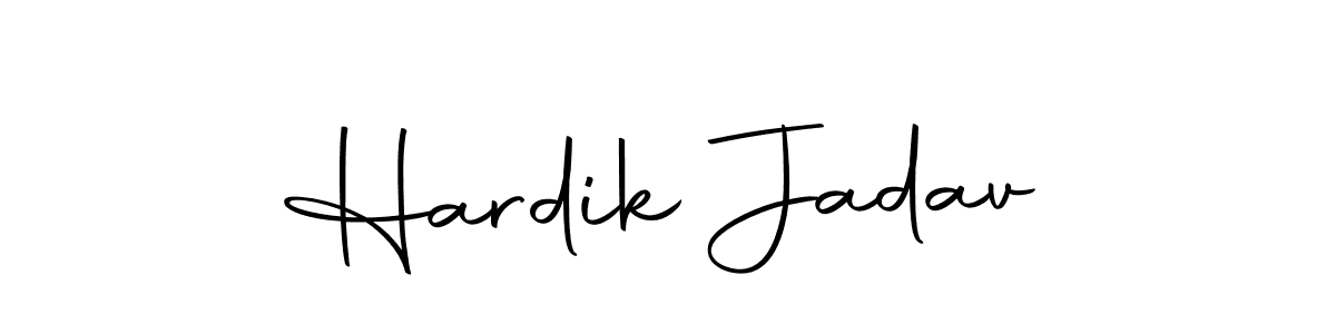 Create a beautiful signature design for name Hardik Jadav. With this signature (Autography-DOLnW) fonts, you can make a handwritten signature for free. Hardik Jadav signature style 10 images and pictures png