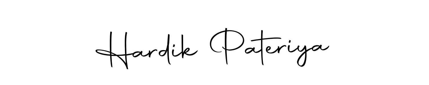 How to make Hardik Pateriya name signature. Use Autography-DOLnW style for creating short signs online. This is the latest handwritten sign. Hardik Pateriya signature style 10 images and pictures png