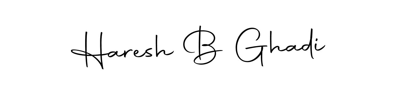 How to make Haresh B Ghadi name signature. Use Autography-DOLnW style for creating short signs online. This is the latest handwritten sign. Haresh B Ghadi signature style 10 images and pictures png