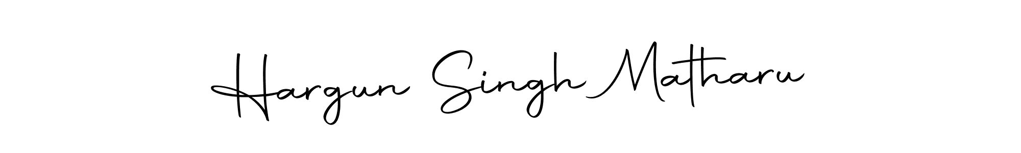 How to make Hargun Singh Matharu name signature. Use Autography-DOLnW style for creating short signs online. This is the latest handwritten sign. Hargun Singh Matharu signature style 10 images and pictures png