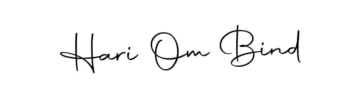 How to make Hari Om Bind name signature. Use Autography-DOLnW style for creating short signs online. This is the latest handwritten sign. Hari Om Bind signature style 10 images and pictures png