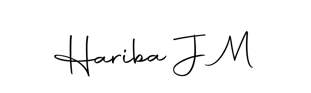 Make a beautiful signature design for name Hariba J M. With this signature (Autography-DOLnW) style, you can create a handwritten signature for free. Hariba J M signature style 10 images and pictures png