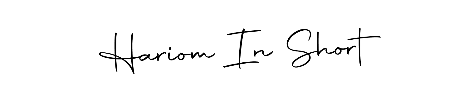 Create a beautiful signature design for name Hariom In Short. With this signature (Autography-DOLnW) fonts, you can make a handwritten signature for free. Hariom In Short signature style 10 images and pictures png