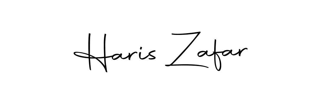 How to make Haris Zafar name signature. Use Autography-DOLnW style for creating short signs online. This is the latest handwritten sign. Haris Zafar signature style 10 images and pictures png