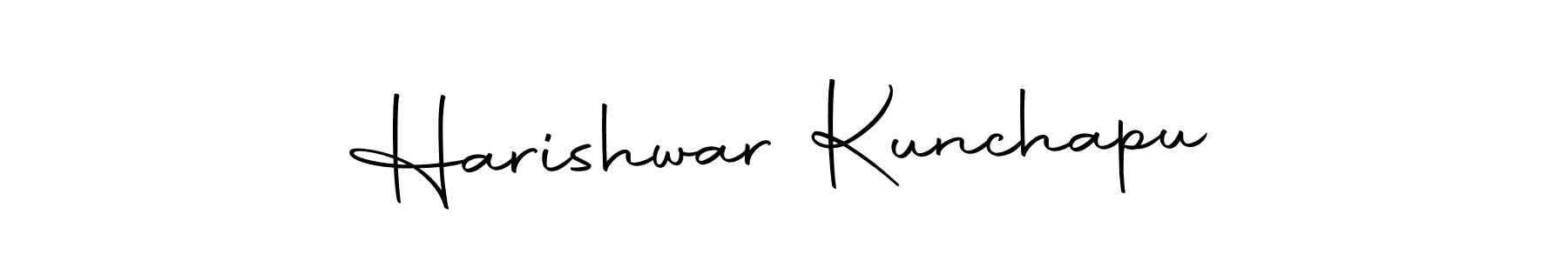 How to make Harishwar Kunchapu name signature. Use Autography-DOLnW style for creating short signs online. This is the latest handwritten sign. Harishwar Kunchapu signature style 10 images and pictures png