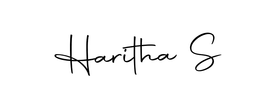 Use a signature maker to create a handwritten signature online. With this signature software, you can design (Autography-DOLnW) your own signature for name Haritha S. Haritha S signature style 10 images and pictures png