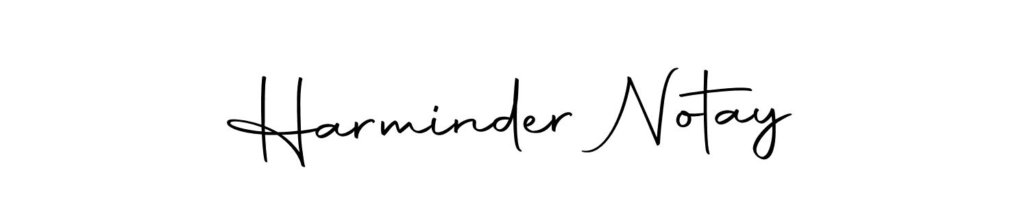 Create a beautiful signature design for name Harminder Notay. With this signature (Autography-DOLnW) fonts, you can make a handwritten signature for free. Harminder Notay signature style 10 images and pictures png