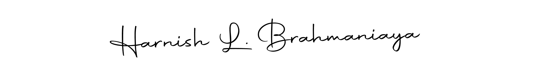 Create a beautiful signature design for name Harnish L. Brahmaniaya. With this signature (Autography-DOLnW) fonts, you can make a handwritten signature for free. Harnish L. Brahmaniaya signature style 10 images and pictures png