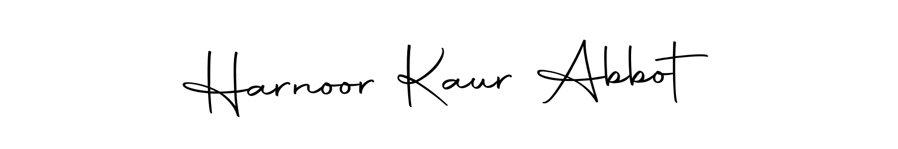 Create a beautiful signature design for name Harnoor Kaur Abbot. With this signature (Autography-DOLnW) fonts, you can make a handwritten signature for free. Harnoor Kaur Abbot signature style 10 images and pictures png