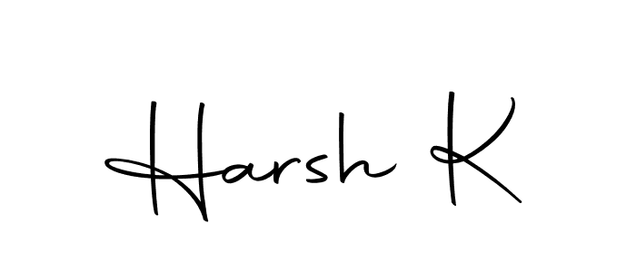 You should practise on your own different ways (Autography-DOLnW) to write your name (Harsh K) in signature. don't let someone else do it for you. Harsh K signature style 10 images and pictures png