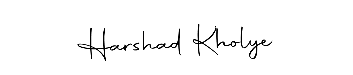 How to make Harshad Kholye name signature. Use Autography-DOLnW style for creating short signs online. This is the latest handwritten sign. Harshad Kholye signature style 10 images and pictures png