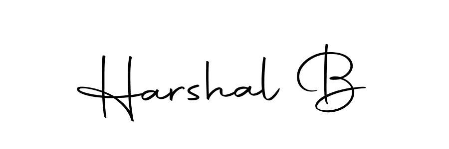 Create a beautiful signature design for name Harshal B. With this signature (Autography-DOLnW) fonts, you can make a handwritten signature for free. Harshal B signature style 10 images and pictures png