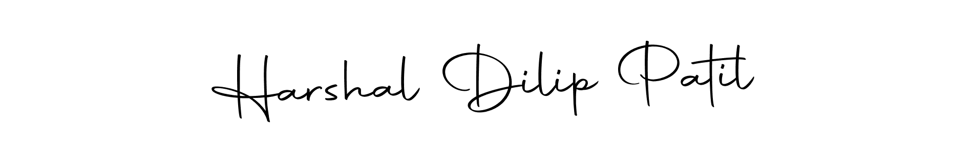 How to make Harshal Dilip Patil name signature. Use Autography-DOLnW style for creating short signs online. This is the latest handwritten sign. Harshal Dilip Patil signature style 10 images and pictures png