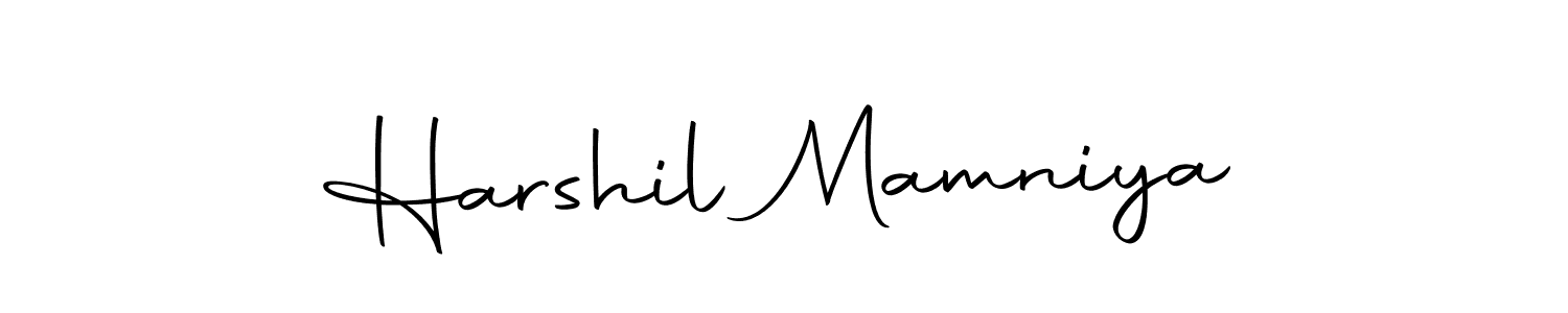 You can use this online signature creator to create a handwritten signature for the name Harshil Mamniya. This is the best online autograph maker. Harshil Mamniya signature style 10 images and pictures png