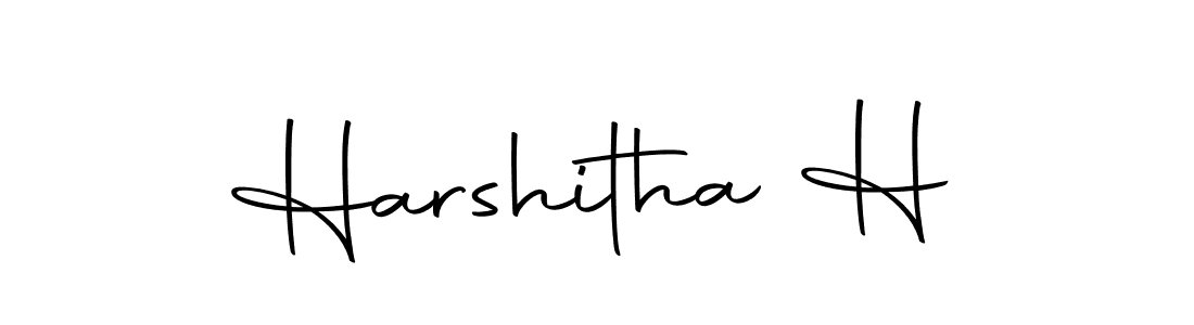 Design your own signature with our free online signature maker. With this signature software, you can create a handwritten (Autography-DOLnW) signature for name Harshitha H. Harshitha H signature style 10 images and pictures png