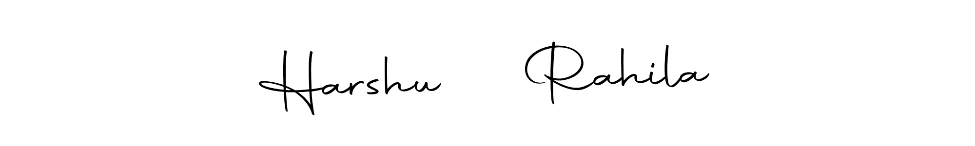 You should practise on your own different ways (Autography-DOLnW) to write your name (Harshu ⁠♡ Rahila) in signature. don't let someone else do it for you. Harshu ⁠♡ Rahila signature style 10 images and pictures png