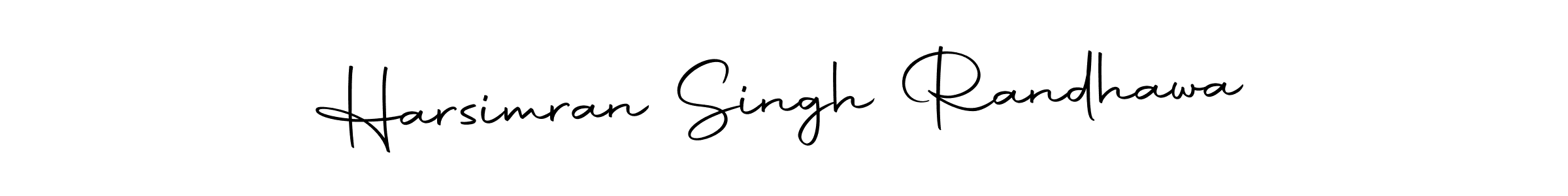 How to make Harsimran Singh Randhawa name signature. Use Autography-DOLnW style for creating short signs online. This is the latest handwritten sign. Harsimran Singh Randhawa signature style 10 images and pictures png