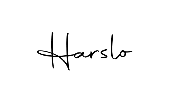 Design your own signature with our free online signature maker. With this signature software, you can create a handwritten (Autography-DOLnW) signature for name Harslo. Harslo signature style 10 images and pictures png