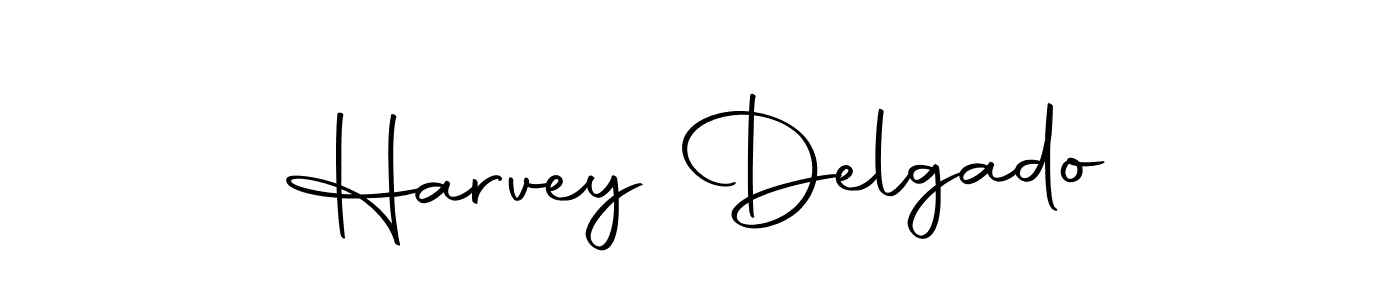 How to make Harvey Delgado name signature. Use Autography-DOLnW style for creating short signs online. This is the latest handwritten sign. Harvey Delgado signature style 10 images and pictures png