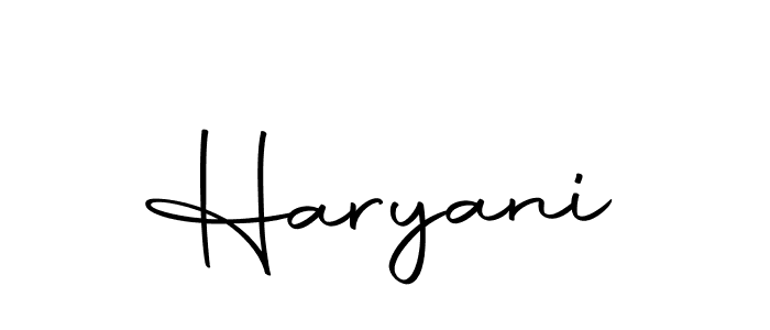 Use a signature maker to create a handwritten signature online. With this signature software, you can design (Autography-DOLnW) your own signature for name Haryani. Haryani signature style 10 images and pictures png