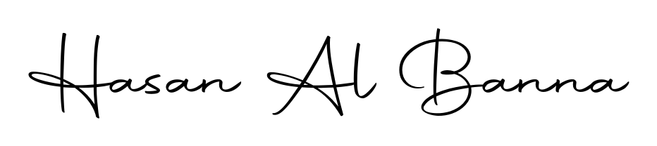 A sleek calligraphic signature for name Hasan Al Banna utilizing Autography-DOLnW styling. Great for adding personal signatures to photos and art. Hasan Al Banna signature style 10 images and pictures png