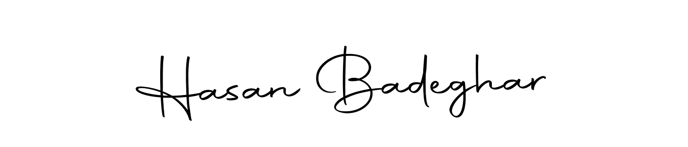 How to make Hasan Badeghar name signature. Use Autography-DOLnW style for creating short signs online. This is the latest handwritten sign. Hasan Badeghar signature style 10 images and pictures png