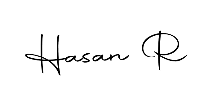 How to make Hasan R name signature. Use Autography-DOLnW style for creating short signs online. This is the latest handwritten sign. Hasan R signature style 10 images and pictures png