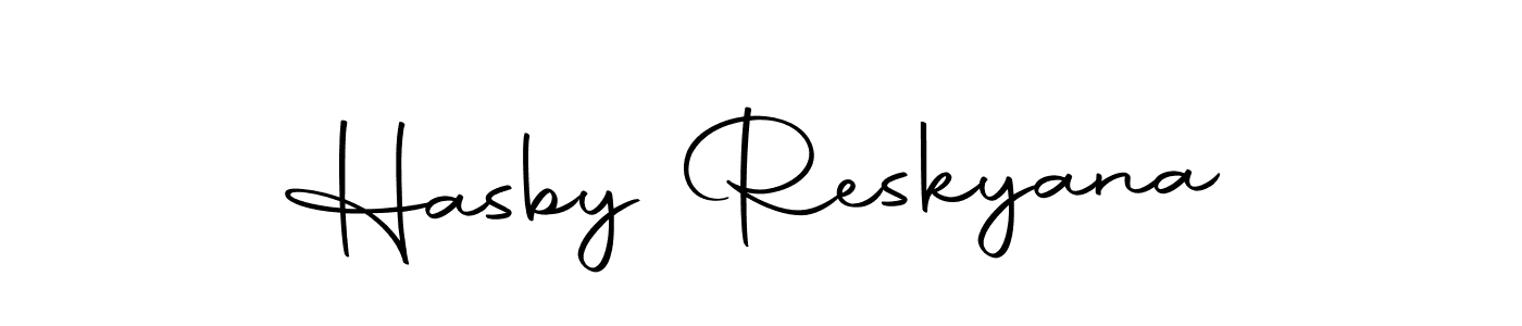 Create a beautiful signature design for name Hasby Reskyana. With this signature (Autography-DOLnW) fonts, you can make a handwritten signature for free. Hasby Reskyana signature style 10 images and pictures png