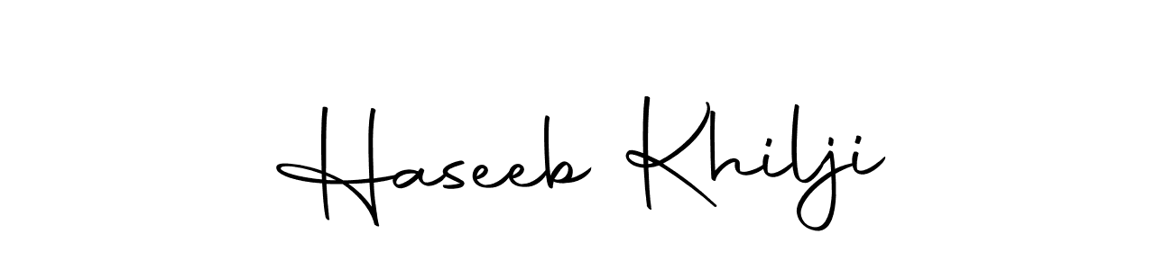 You should practise on your own different ways (Autography-DOLnW) to write your name (Haseeb Khilji) in signature. don't let someone else do it for you. Haseeb Khilji signature style 10 images and pictures png