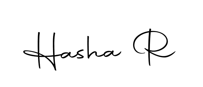 Use a signature maker to create a handwritten signature online. With this signature software, you can design (Autography-DOLnW) your own signature for name Hasha R. Hasha R signature style 10 images and pictures png