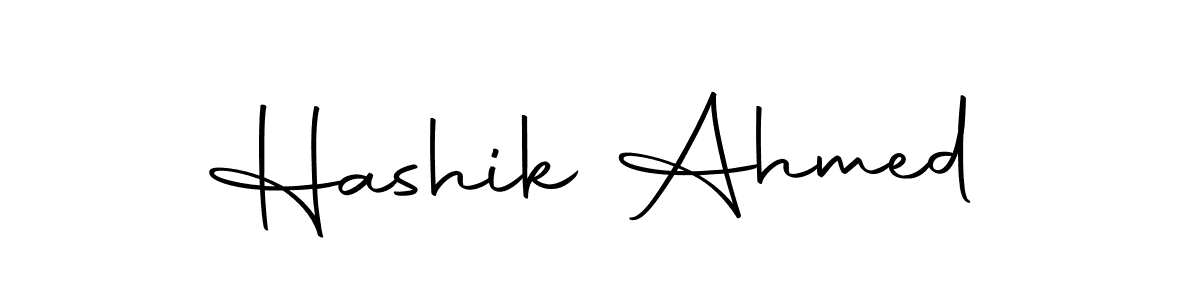 Create a beautiful signature design for name Hashik Ahmed. With this signature (Autography-DOLnW) fonts, you can make a handwritten signature for free. Hashik Ahmed signature style 10 images and pictures png