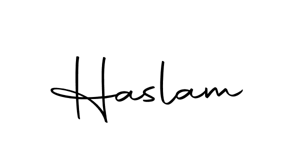 Create a beautiful signature design for name Haslam. With this signature (Autography-DOLnW) fonts, you can make a handwritten signature for free. Haslam signature style 10 images and pictures png